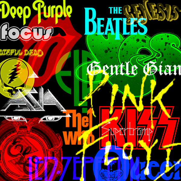 Progressive Rock Bands Logos Photoshop Brushes set