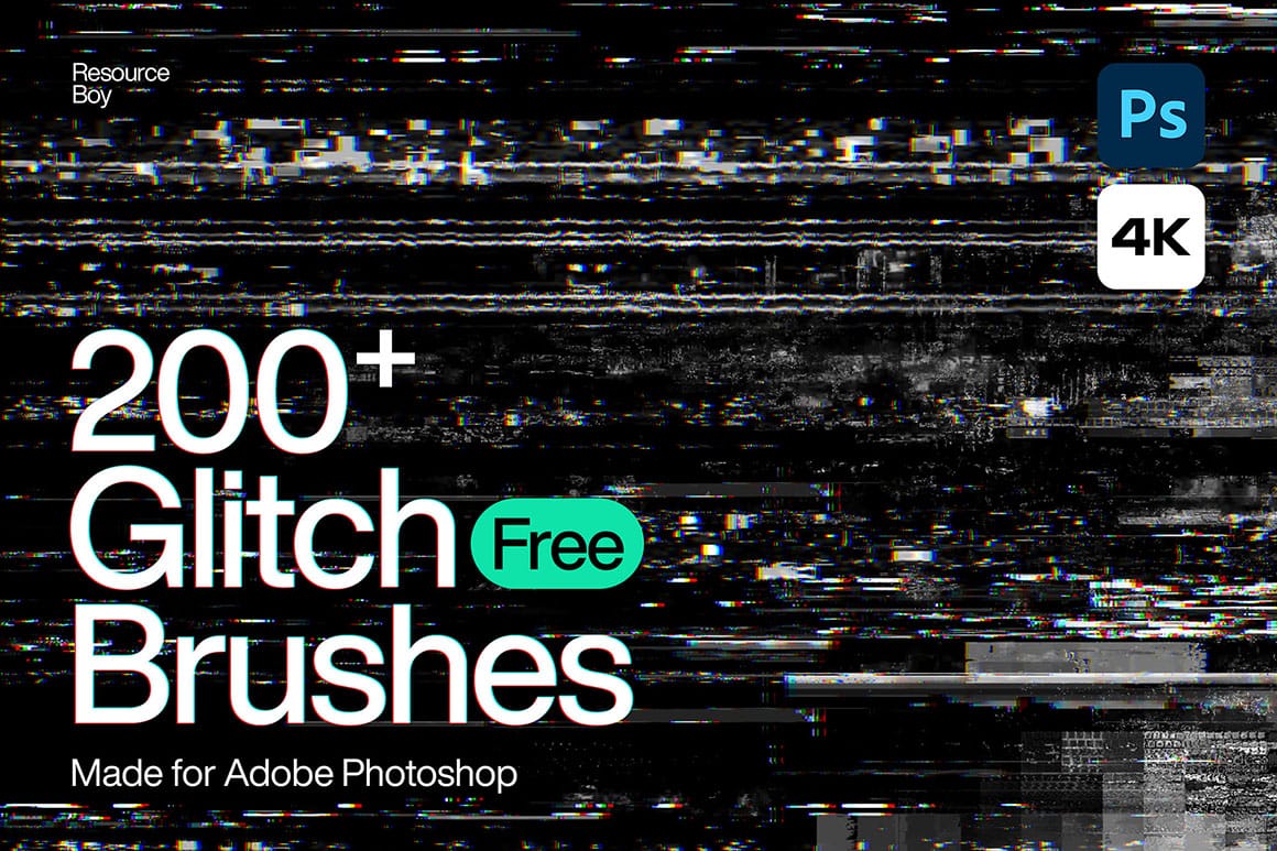 200 Striking Free Glitch Photoshop Brushes