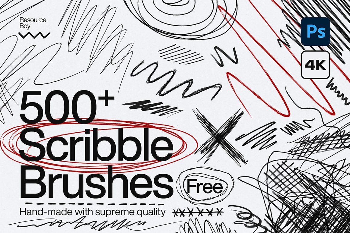 Download 500 High-Quality Free Scribble Photoshop Brushes