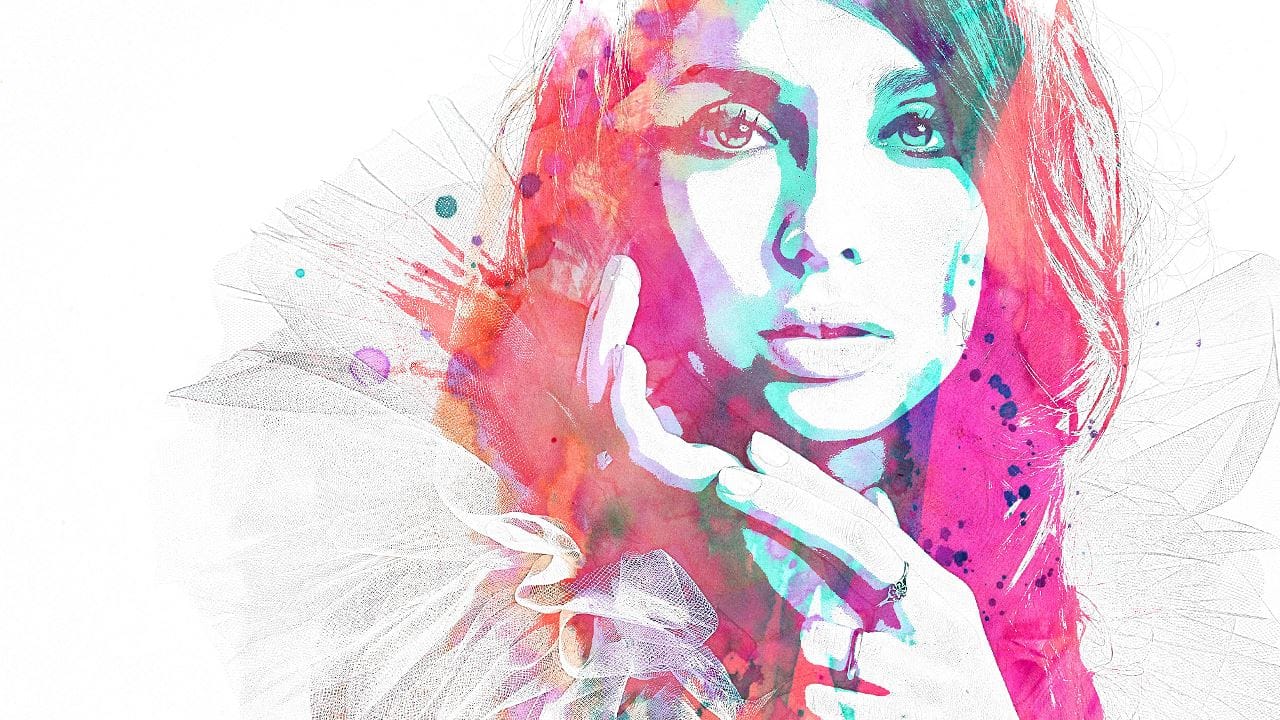 Watercolor and pencil premium Photoshop Action