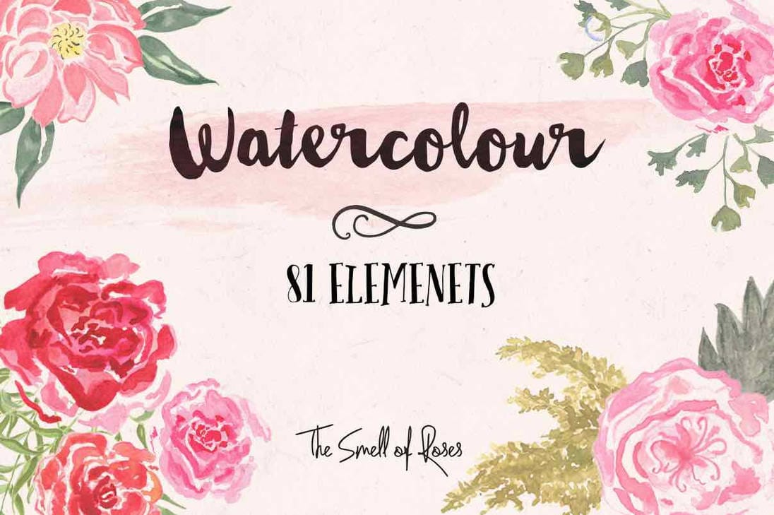 Download beautiful watercolor flowers Photoshop brushes