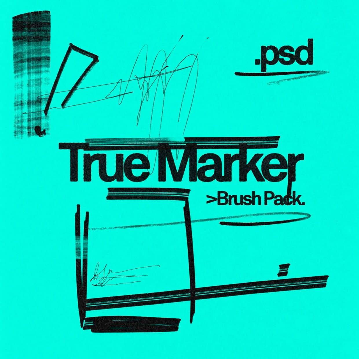 Free True Marker Photoshop Brushes