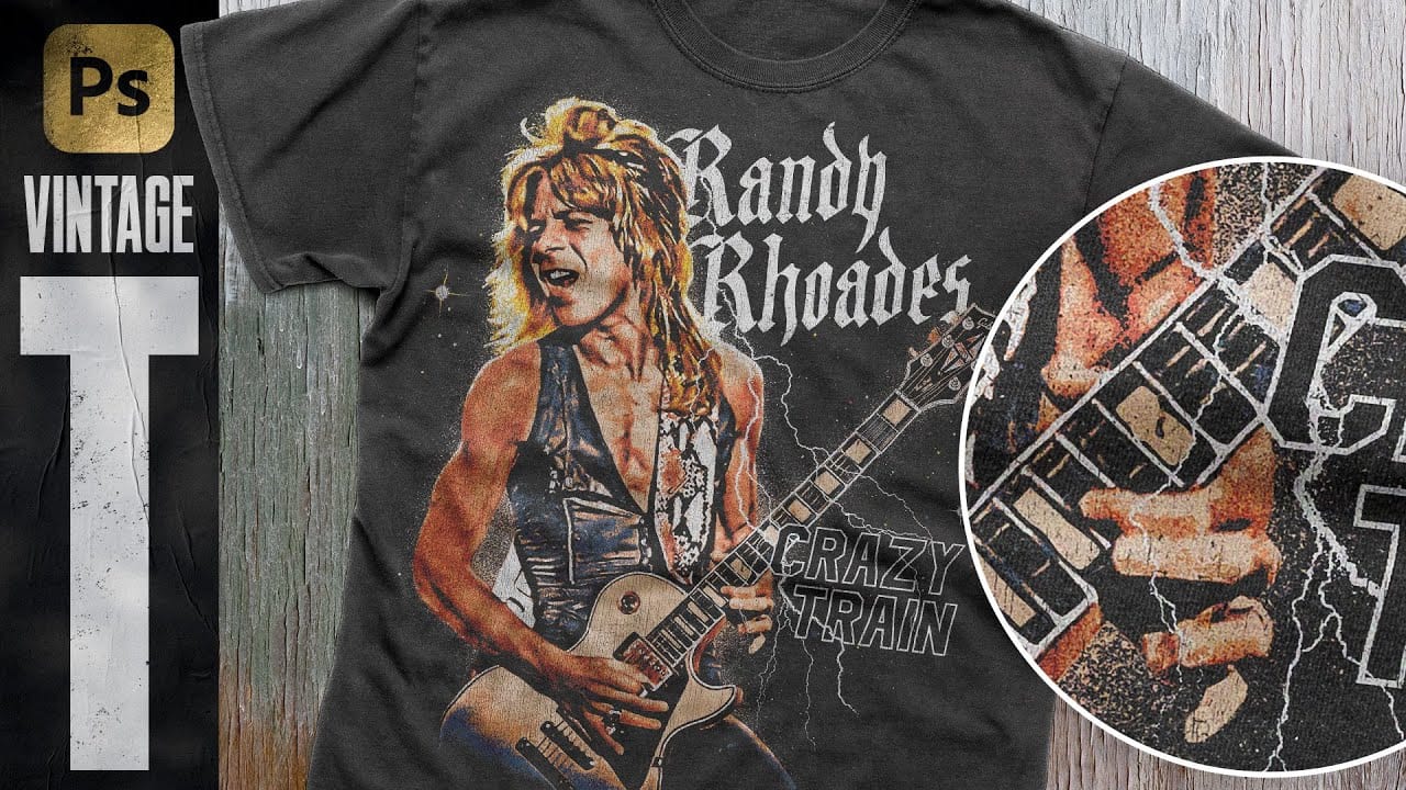 Designing 1980s Vintage Illustrated Tees in Photoshop
