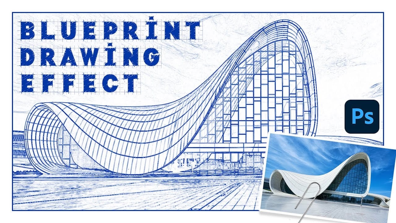 Transform Photos into Architectural Blueprint Drawings in Photoshop