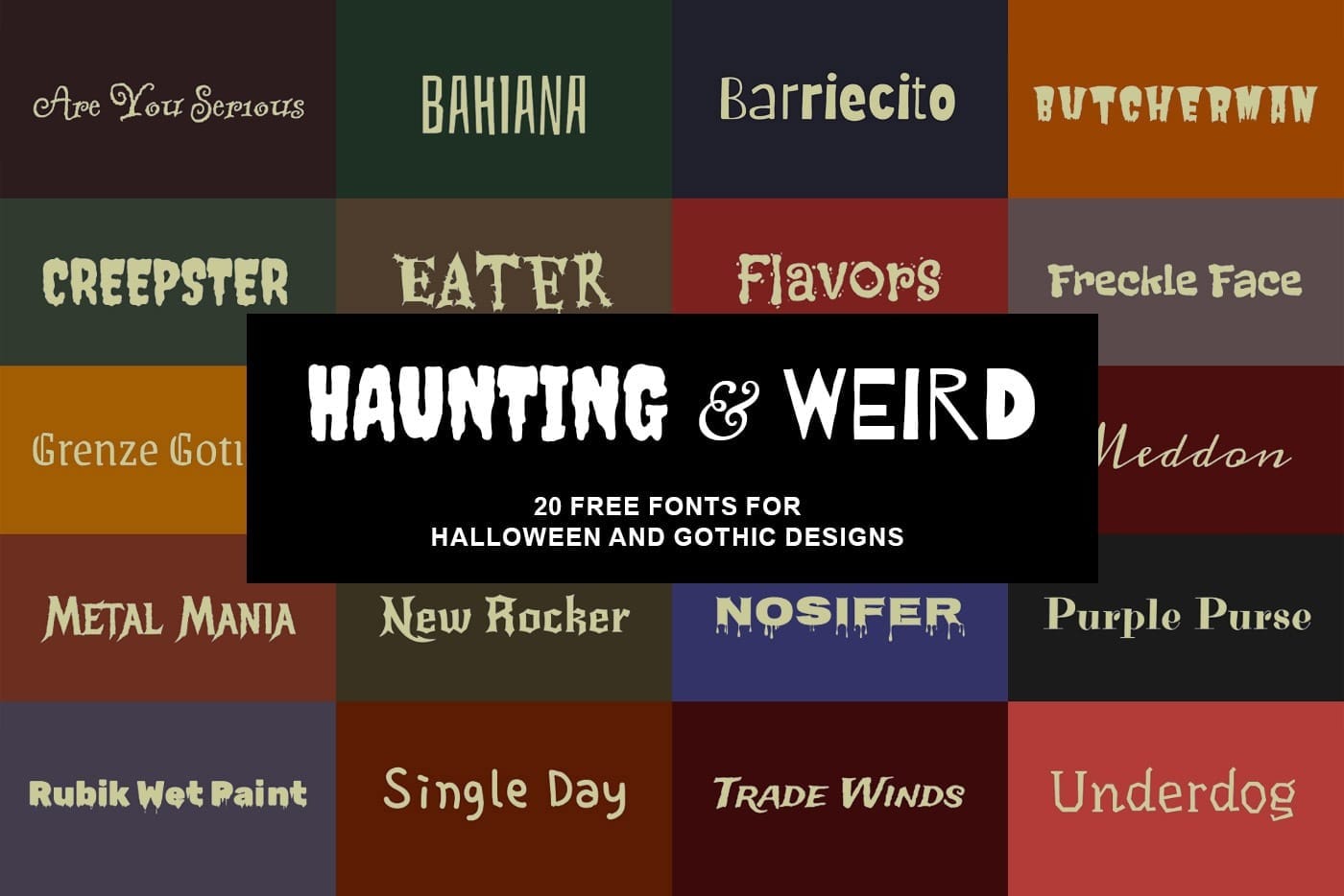 Haunting & Weird: 20 Free Fonts for Halloween and Gothic Designs