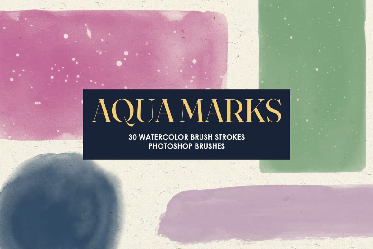 Aqua Marks: 30 Free Watercolor Brush Strokes Photoshop Brushes