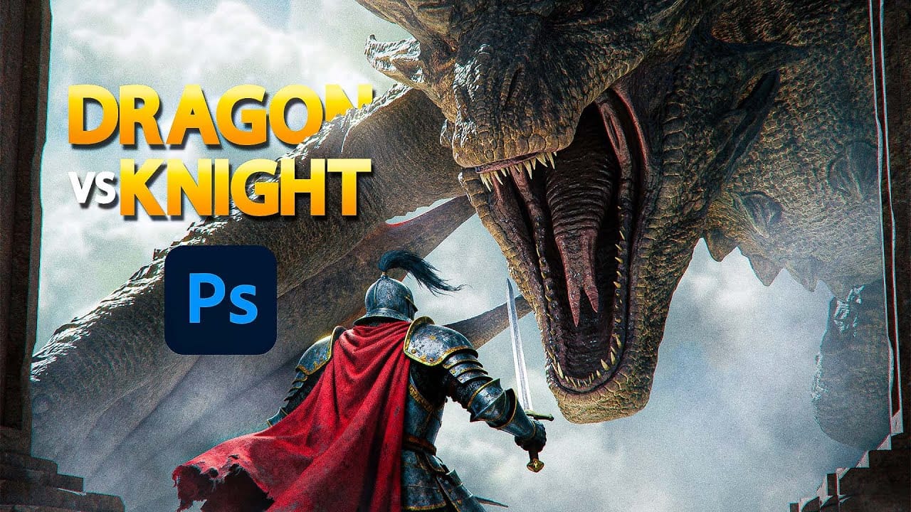 Create an Epic Knight vs Dragon Scene in Photoshop