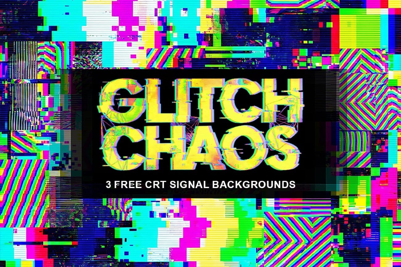 Glitch Chaos: 3 Free Distorted Pixel Noise CRT Signal Backgrounds