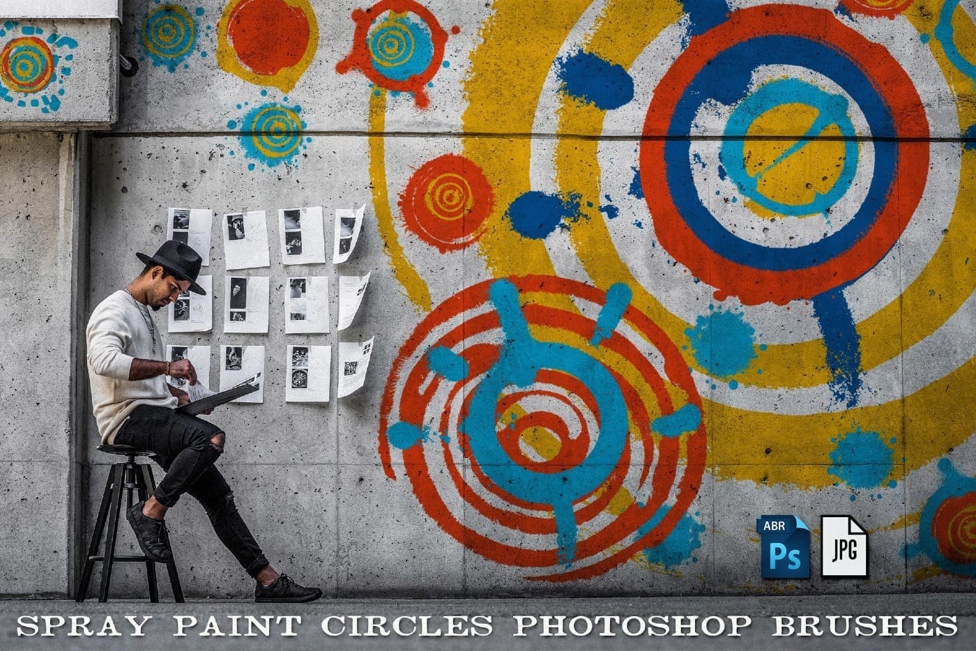 Spray Paint Circles Photoshop Brushes