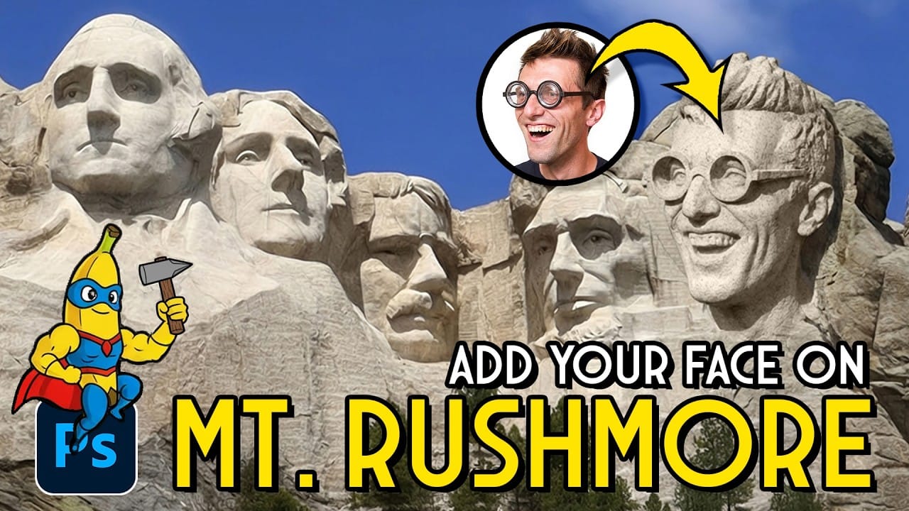How to Add Any Face to Mount Rushmore Using Photoshop and AI