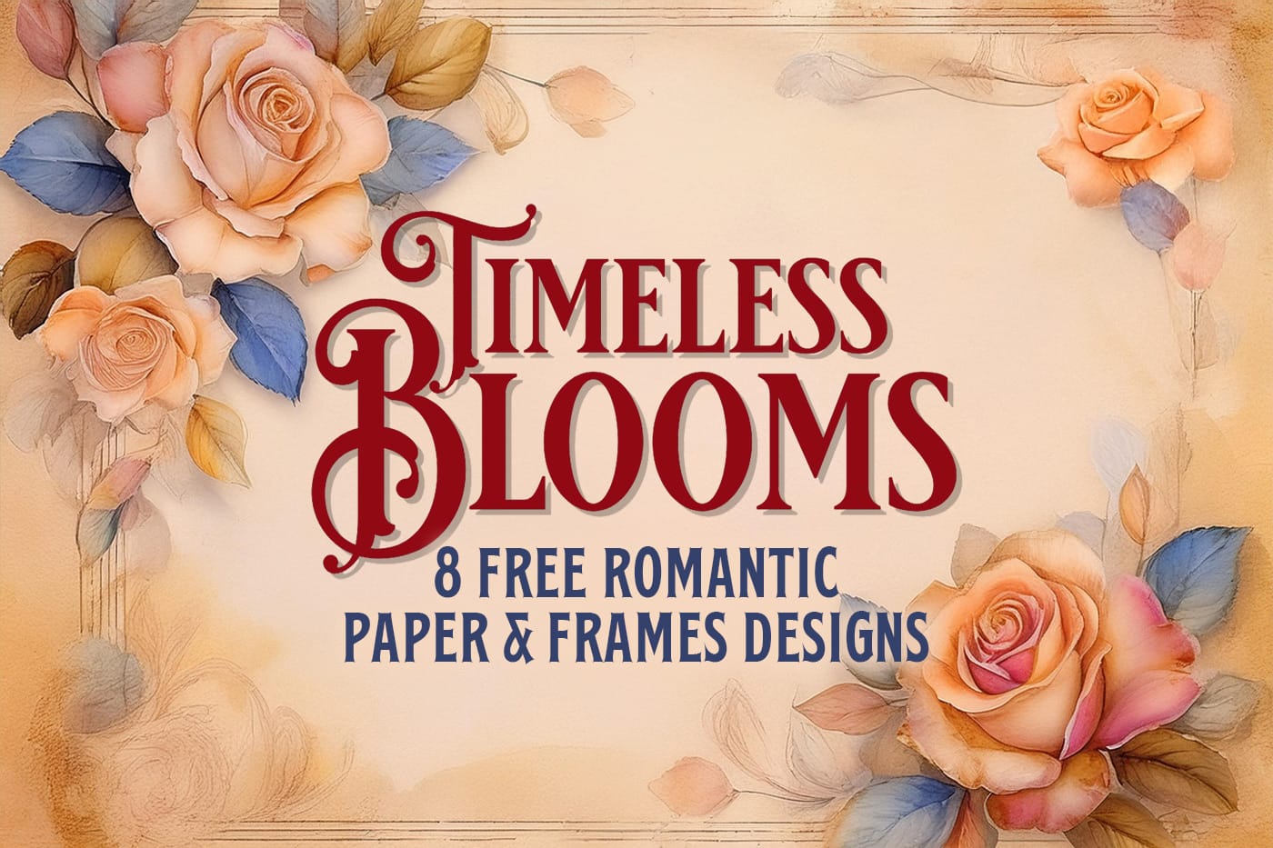 Timeless Blooms:8 Free Romantic Vintage Floral Paper and Frames Designs