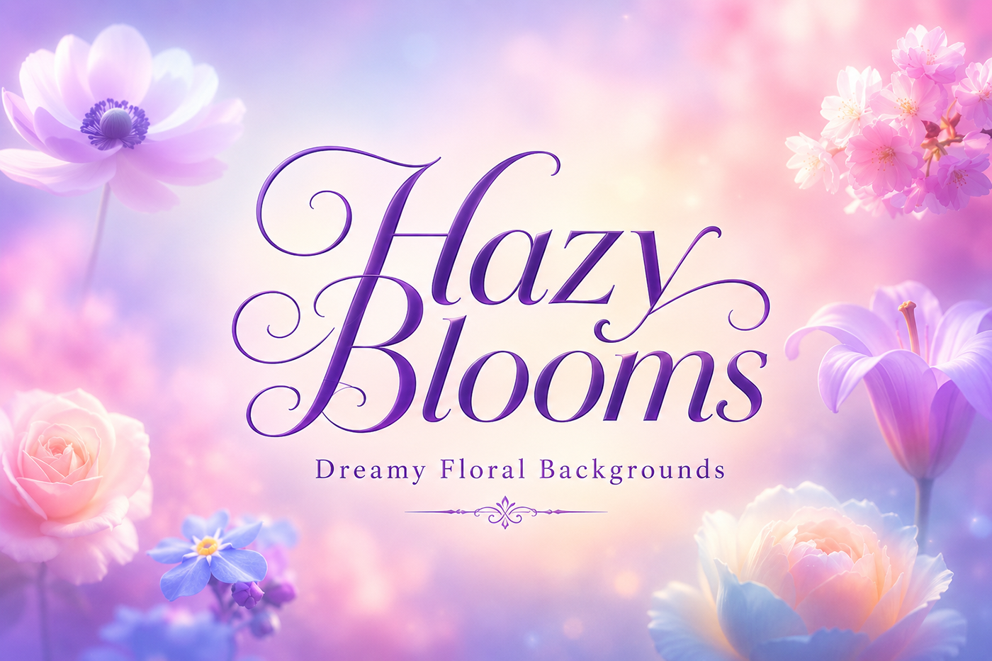 Hazy Blooms: Beautiful Dreamy Floral Backgrounds
