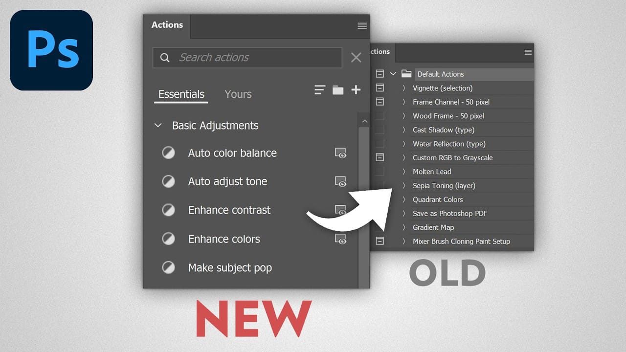 How to Find Missing Actions in the New Photoshop Actions Panel