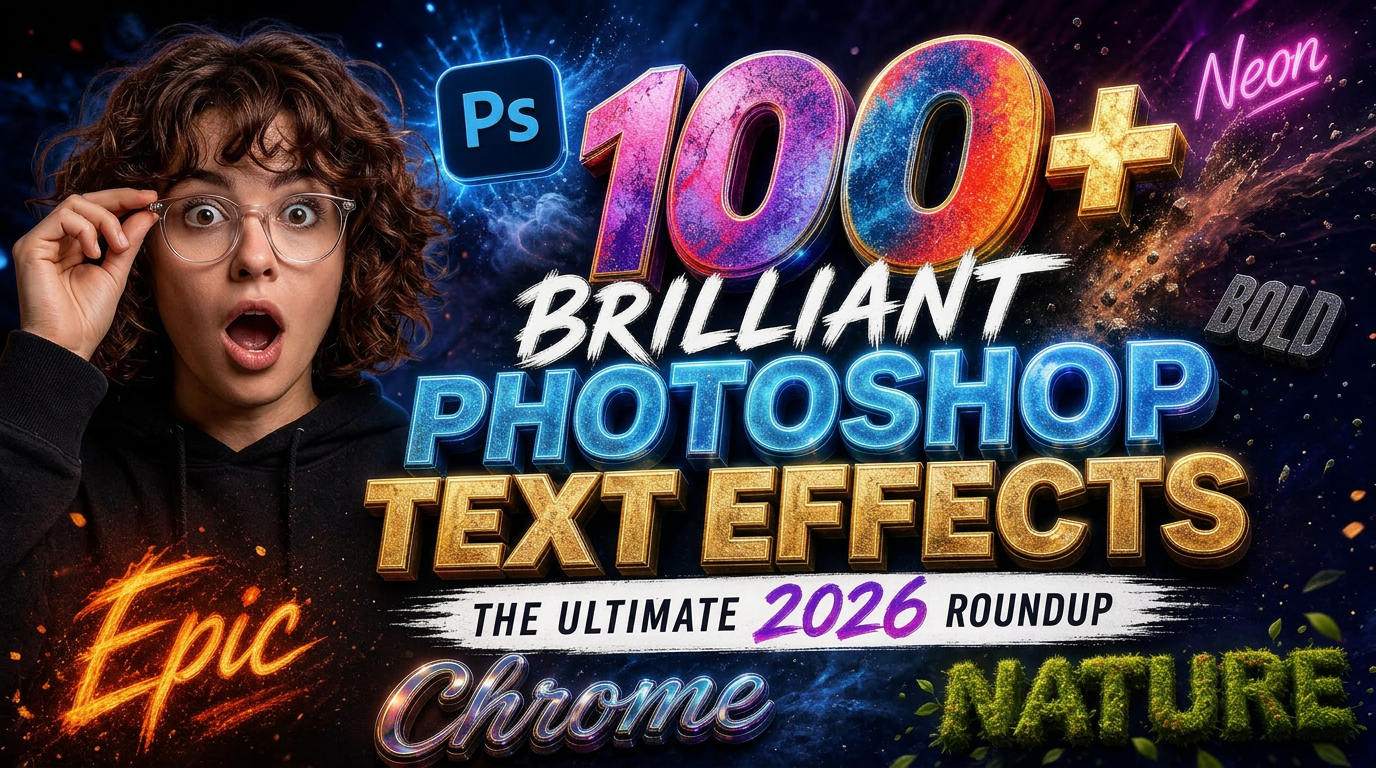 100+ Brilliant Photoshop Text Effects: The Ultimate 2026 Roundup