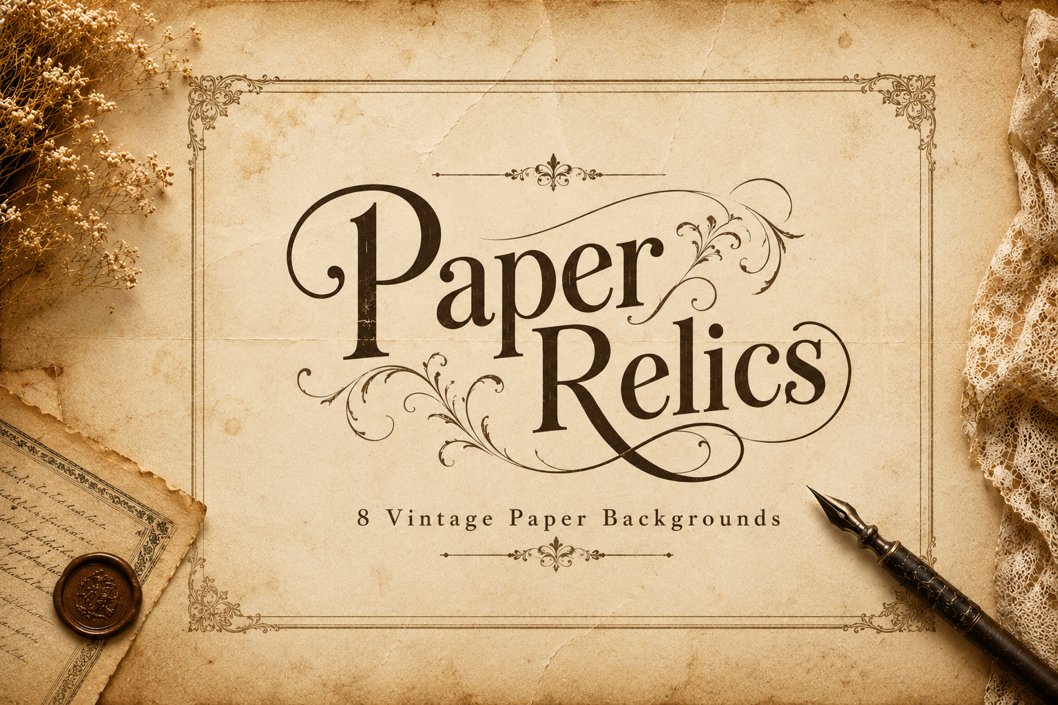 Paper Relics: 8 Vintage Paper Backgrounds