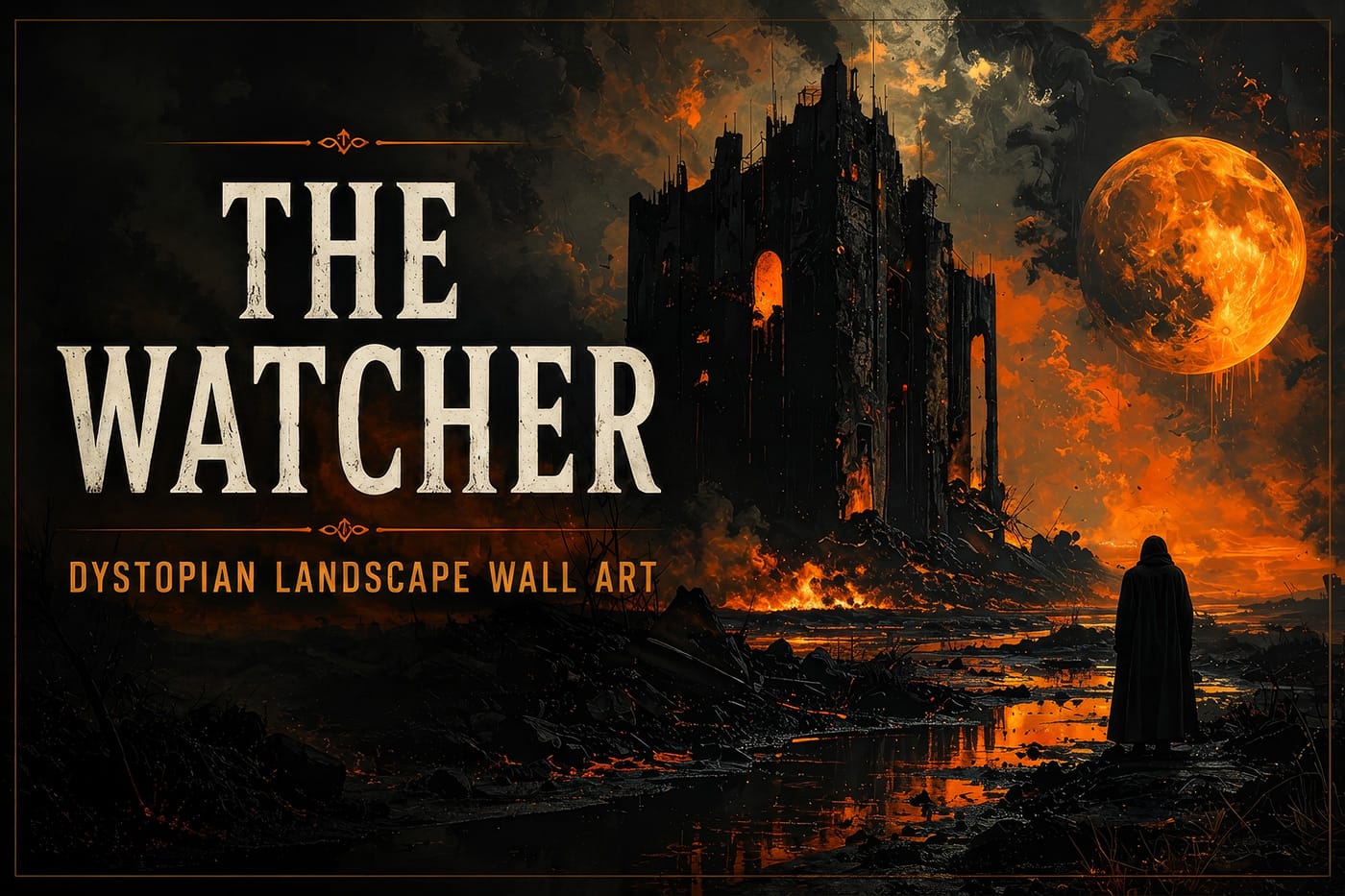 The Watcher: Dystopian Landscape Wall Art