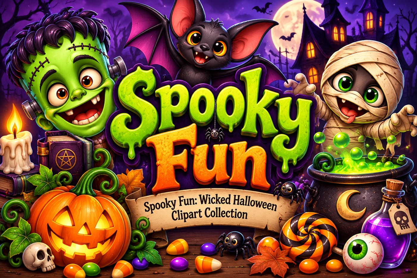 Spooky Fun: 40 Wicked Halloween Clipart Collection
