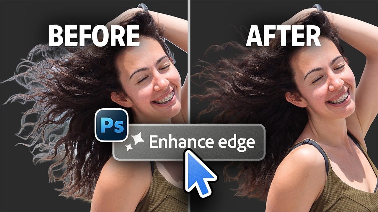 How Photoshop's Enhance Edge Feature Removes Hair Masking Halos