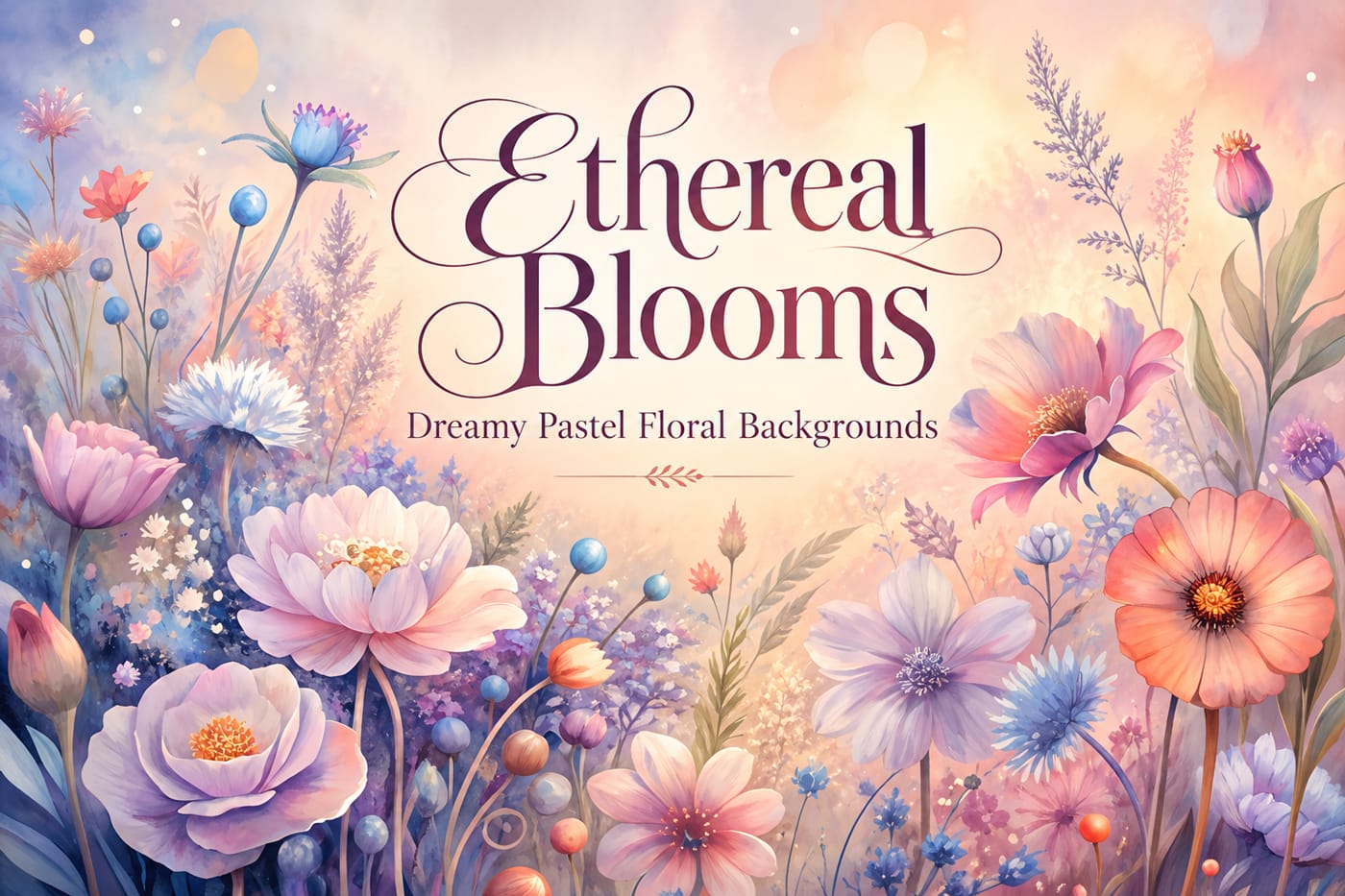 Ethereal Blooms: Dreamy Pastel Floral Backgrounds