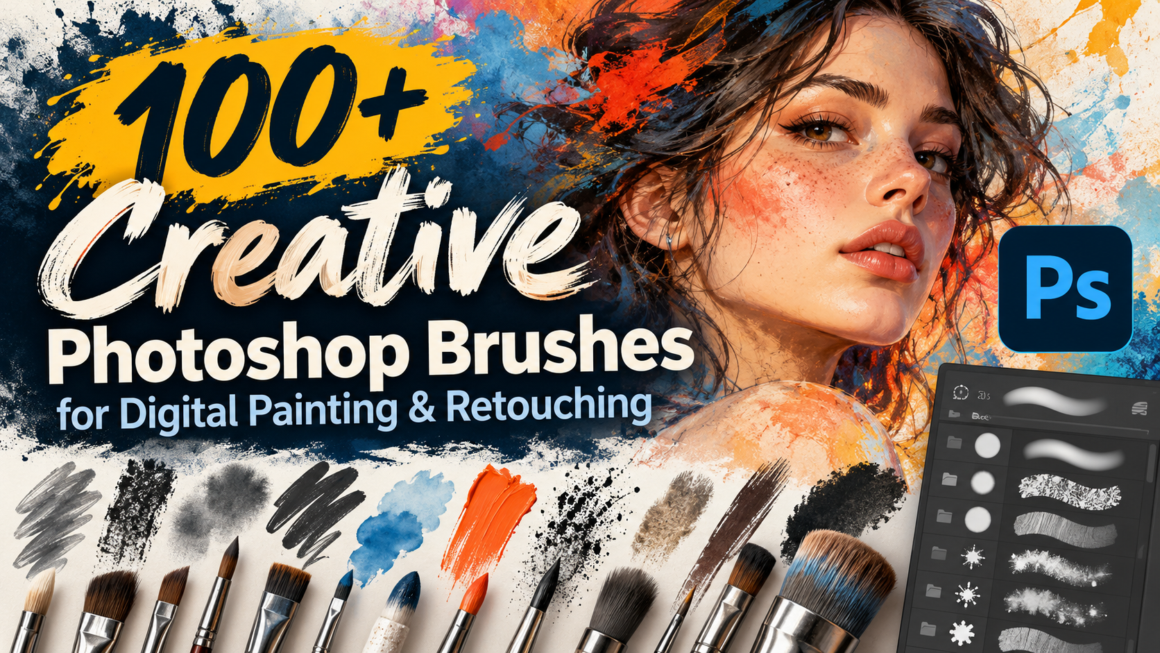 100+ Creative Photoshop Brushes for Digital Painting & Retouching