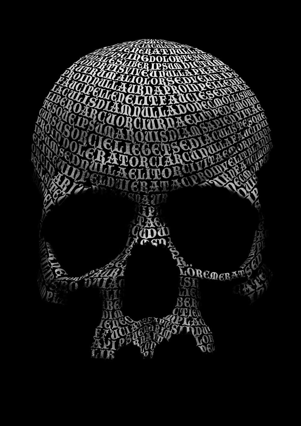 Create a creepy skull out of type in Photoshop