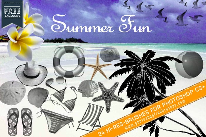 24 Free Summer Fun Photoshop Brushes