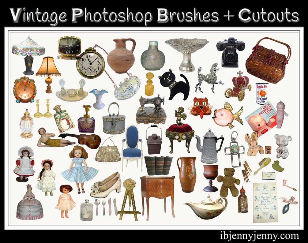 Vintage Photoshop Brushes and Cutouts