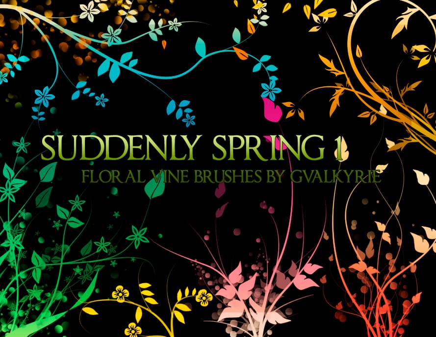 Beautiful floral vine Photoshop brushes