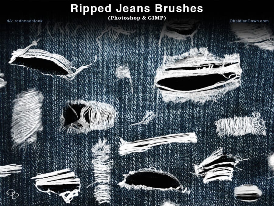 Ripped – Torn Jeans Photoshop and GIMP Brushes