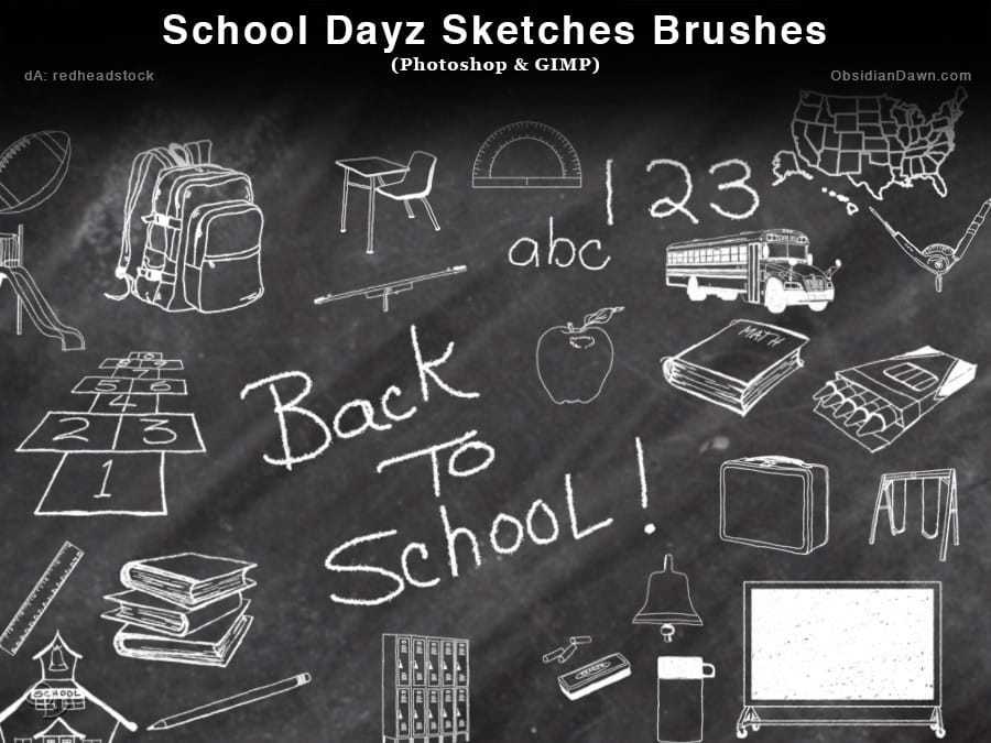 School Dayz Sketches Photoshop Brushes