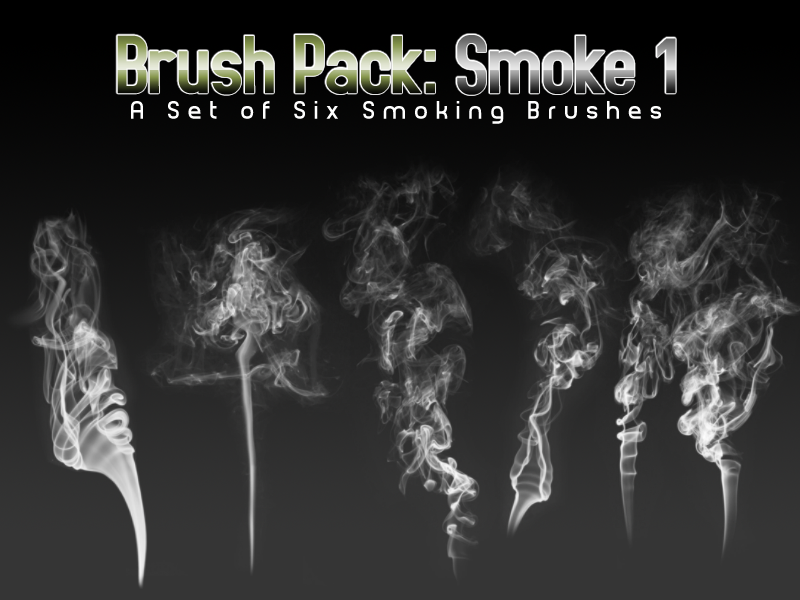 6 smoke Photoshop brushes