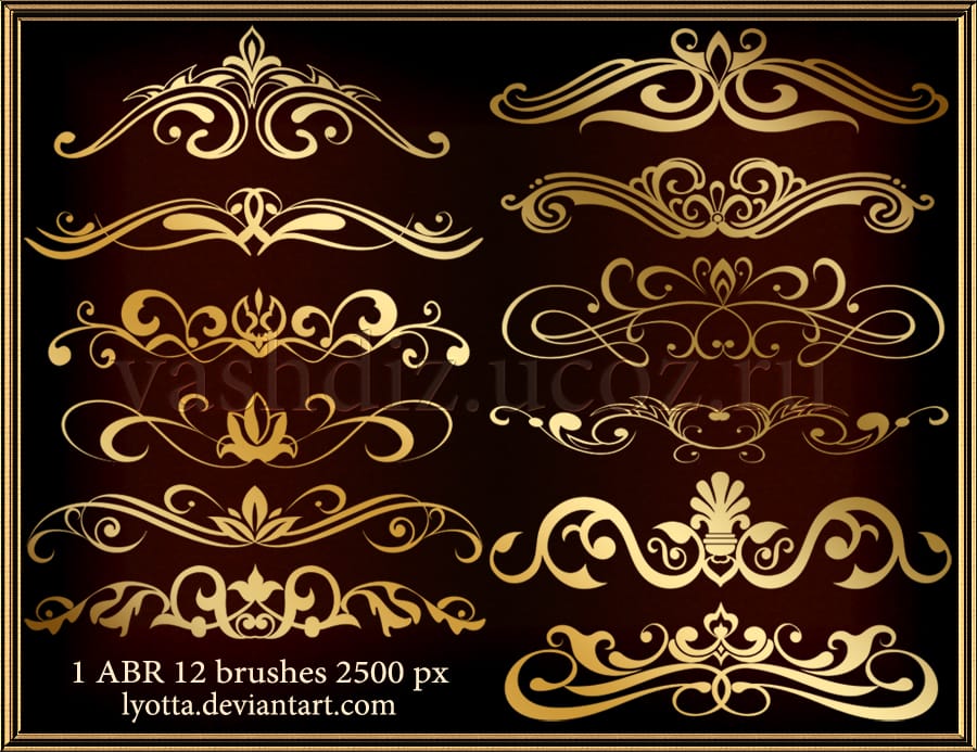 Vintage borders curlicues Potoshop Brushes