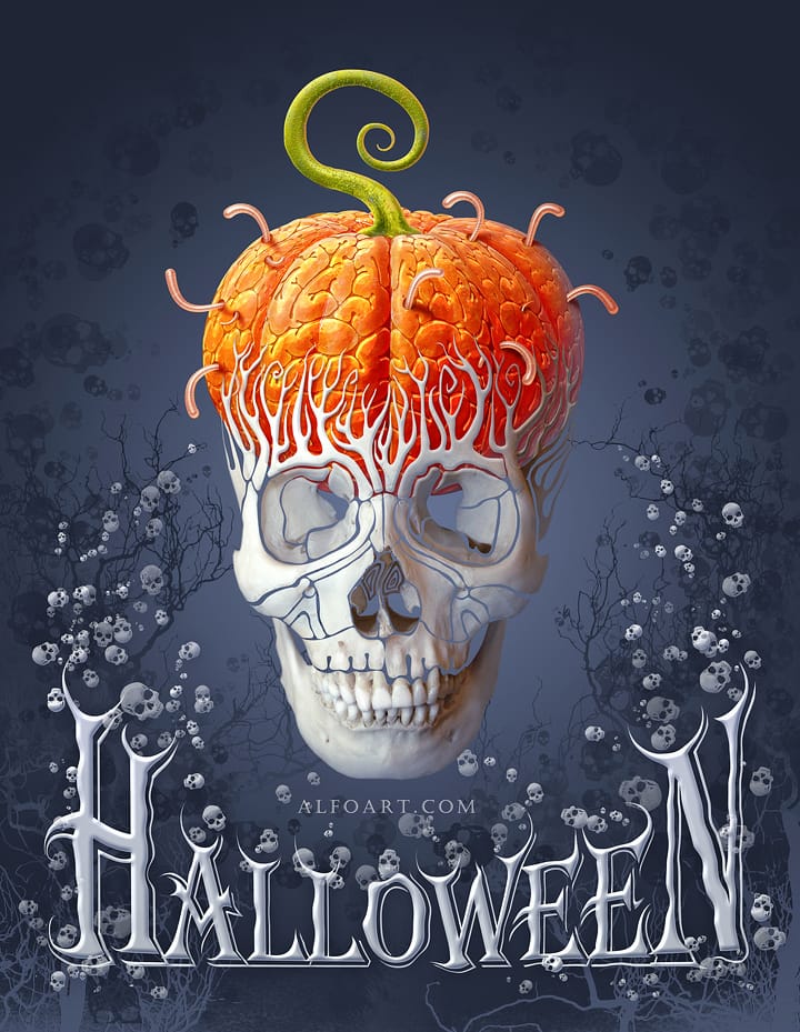 Create a funny and creepy halloween card in Photoshop