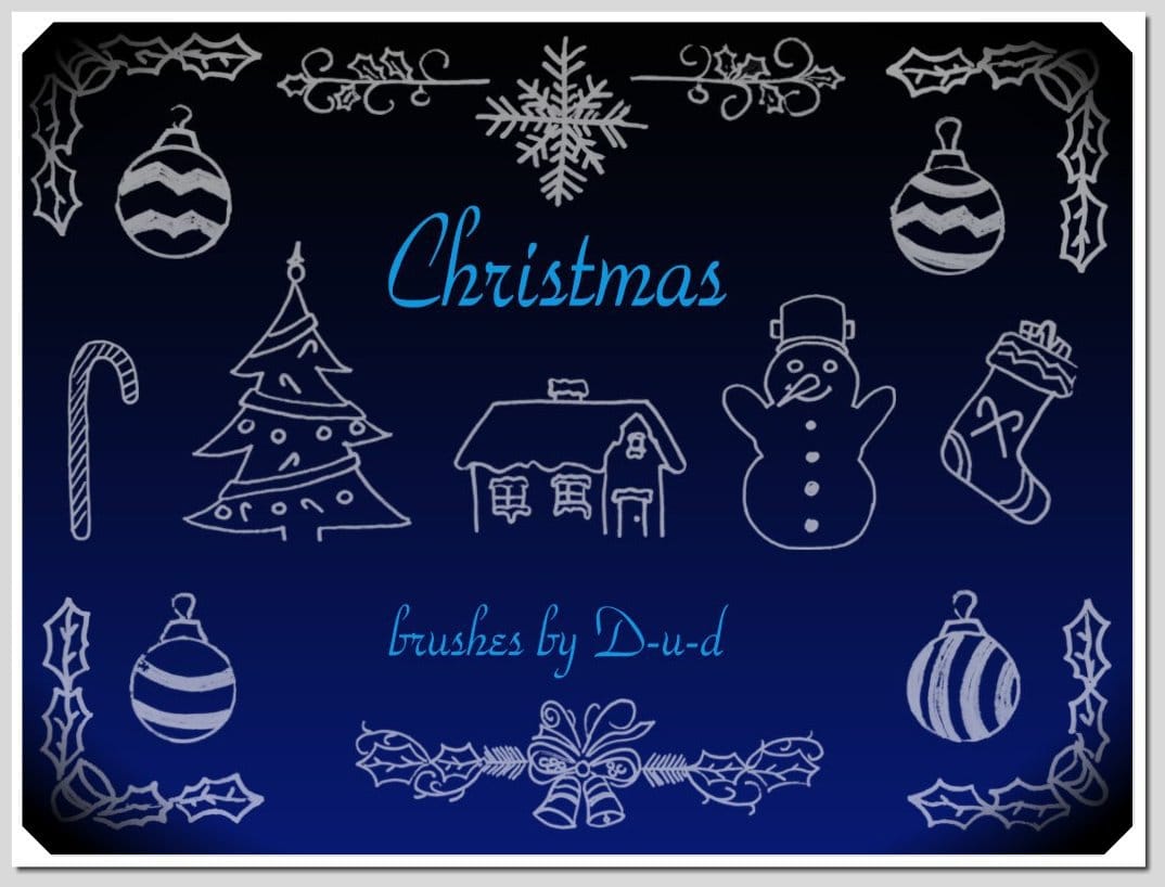Sketch Christmas Photoshop Brushes