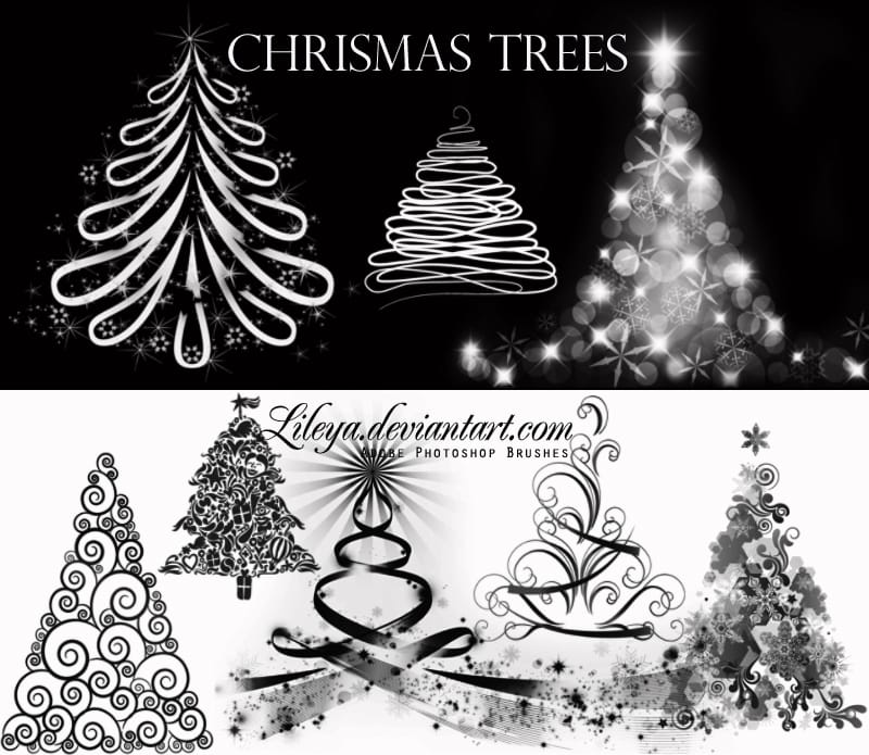 Swirly Christmas Tree brushes