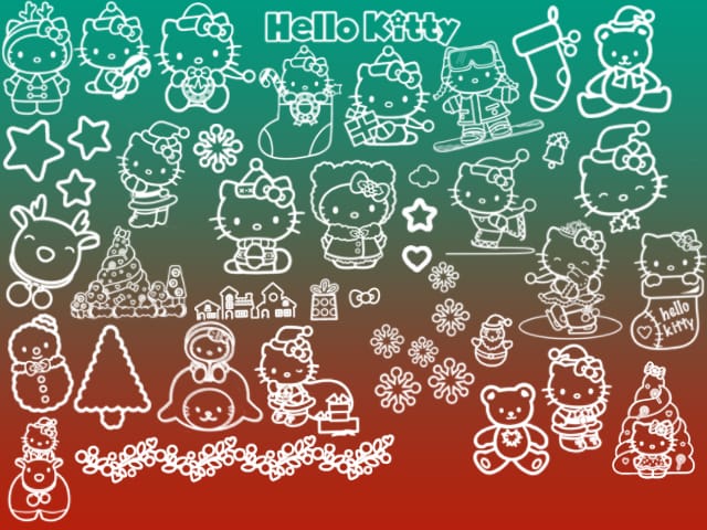 Hello Kitty Christmas Brushes