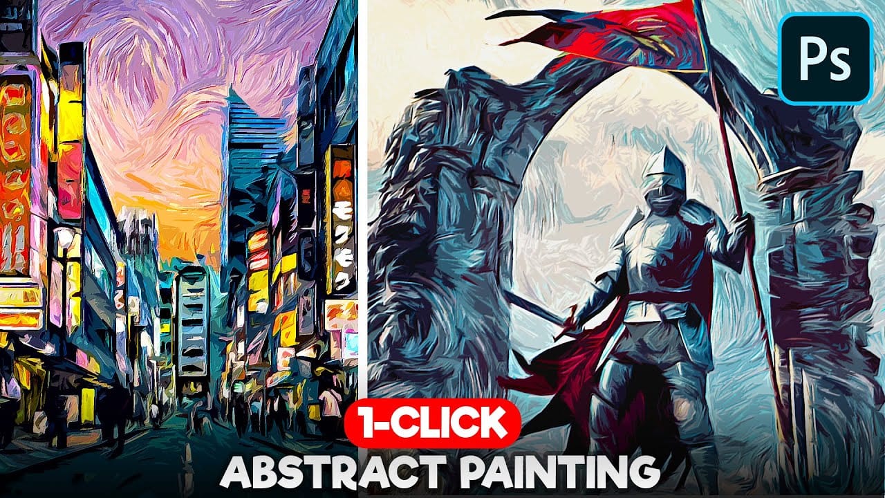 1-Click Photo to Digital Painting Effect in Photoshop